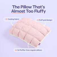 Cloud Puff Pillow – Cooling Memory Foam Bed Pillow for Sleeping, Neck & Head Support, Ultra Soft & Fluffy