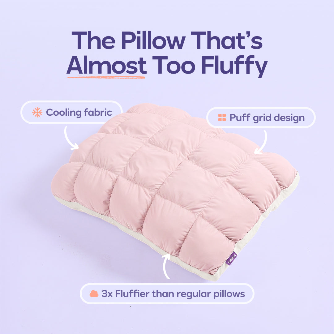Cloud Puff Pillow – Cooling Memory Foam Bed Pillow for Sleeping, Neck & Head Support, Ultra Soft & Fluffy