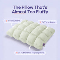 Cloud Puff Pillow – Cooling Memory Foam Bed Pillow for Sleeping, Neck & Head Support, Ultra Soft & Fluffy