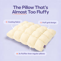 Cloud Puff Pillow – Cooling Memory Foam Bed Pillow for Sleeping, Neck & Head Support, Ultra Soft & Fluffy