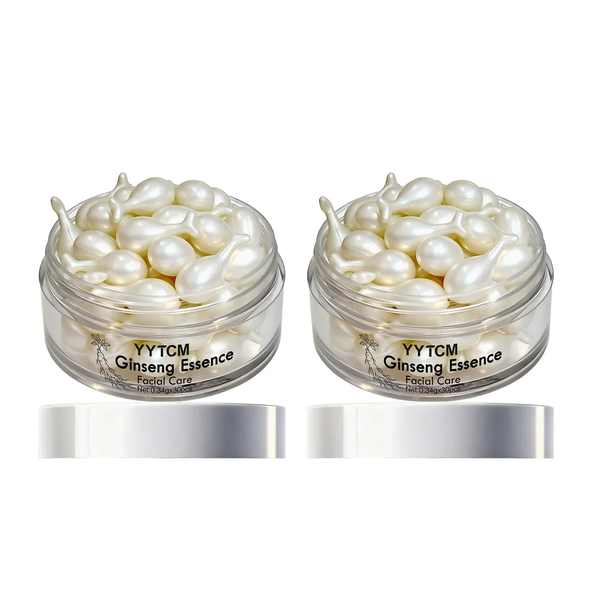 Ginseng Essence Capsules, Moisturizing and Firming Essence Serum, Contains Squalane, Niacinamide, Vitamin E, Retinol, Deep Hydration (0.34Gx30 Capsules)/Bottle-1 Bottle