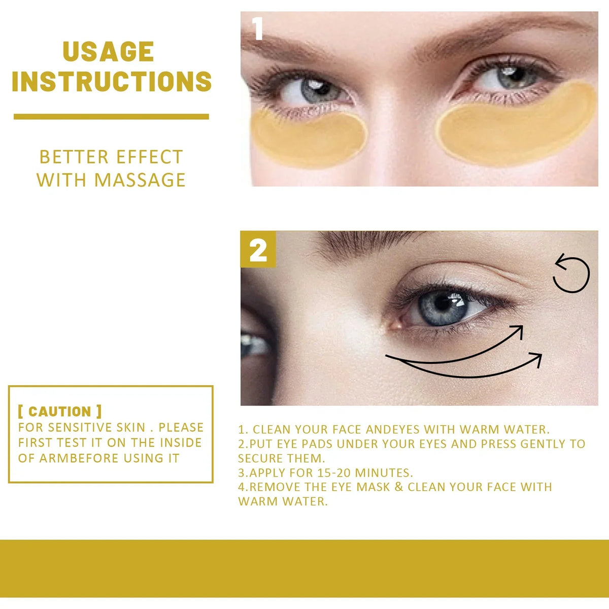 Gold-Style Under-Eye Gel Patches – 60/120/180 Pieces