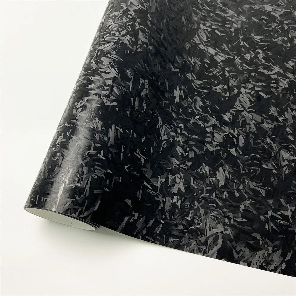 Black Forged Carbon Fiber Vinyl Wrap Cosmic Hex Carbon Car Wrapping Film For Interior & Exterior Vehicle Motorcycle