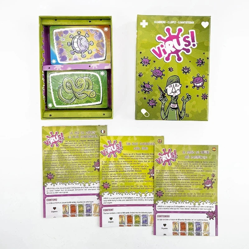 Virus 1 2 3 Board Game: The Ultimate Contagiously Fun Game for Family Parties in Spanish & English