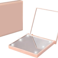 Foldable Compact Makeup Mirror with 6 LED Lights