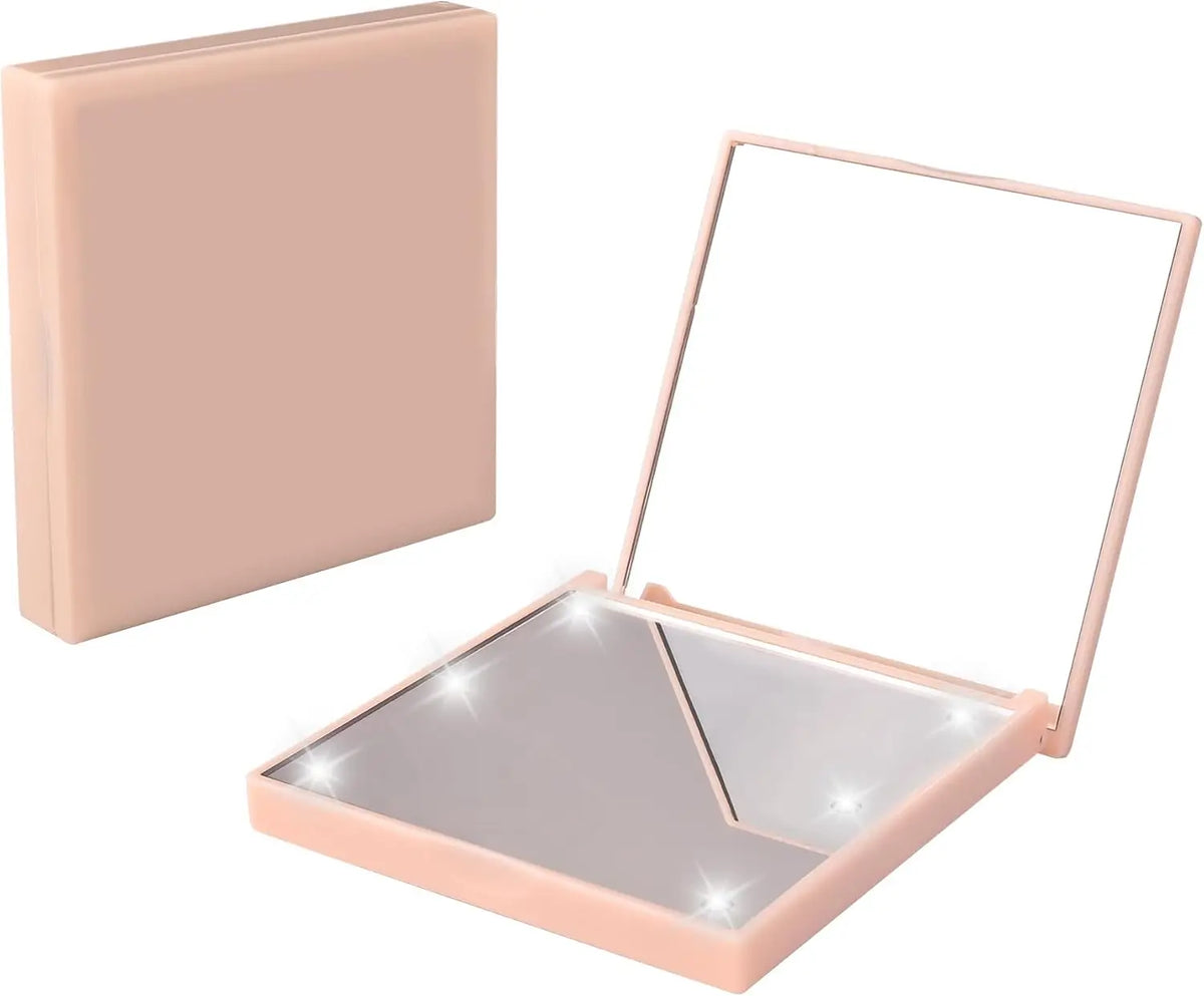 Foldable Compact Makeup Mirror with 6 LED Lights