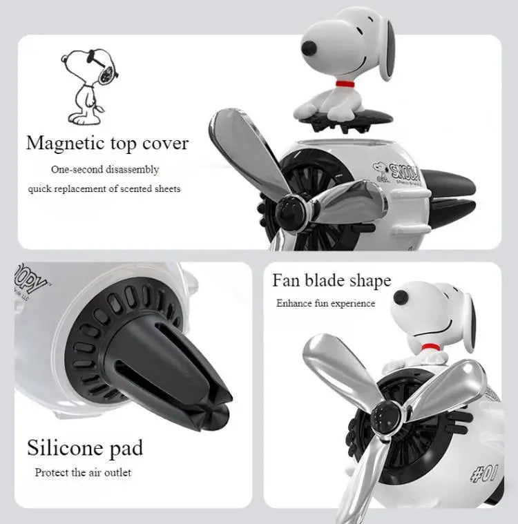Snoopy Air Freshener Flying Propeller Pilot Series Car Accessories Anime Figures Aromatherapy Fragrance Diffuser Car Decor Gifts
