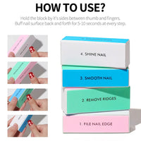 4-Sided Nail Buffing Block for Manicure & Pedicure