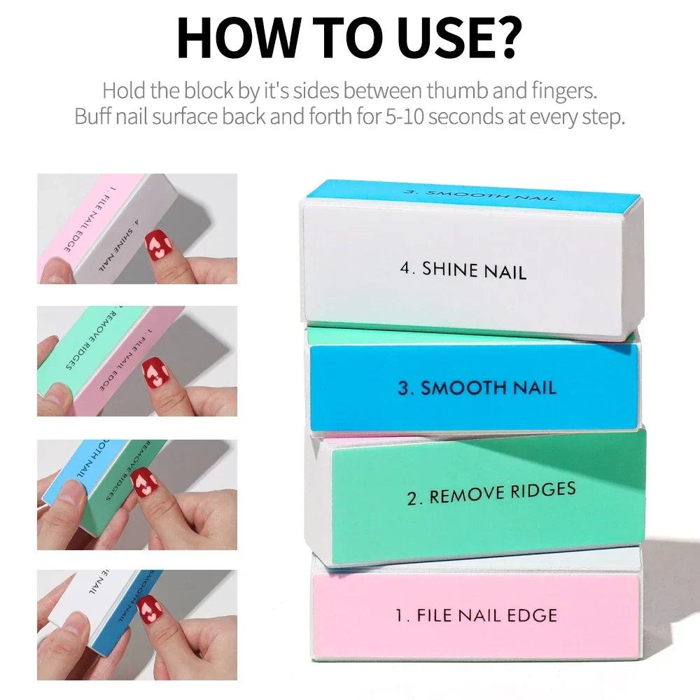 4-Sided Nail Buffing Block for Manicure & Pedicure