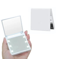 Foldable Compact Makeup Mirror with 6 LED Lights