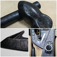 Black Forged Carbon Fiber Vinyl Wrap Cosmic Hex Carbon Car Wrapping Film For Interior & Exterior Vehicle Motorcycle