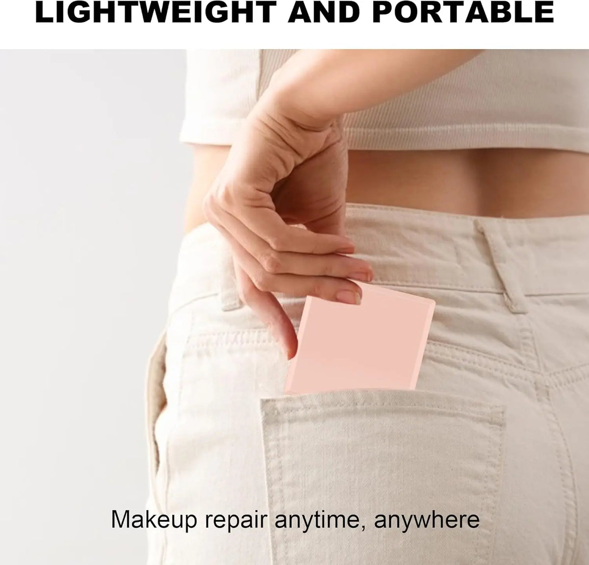 Foldable Compact Makeup Mirror with 6 LED Lights