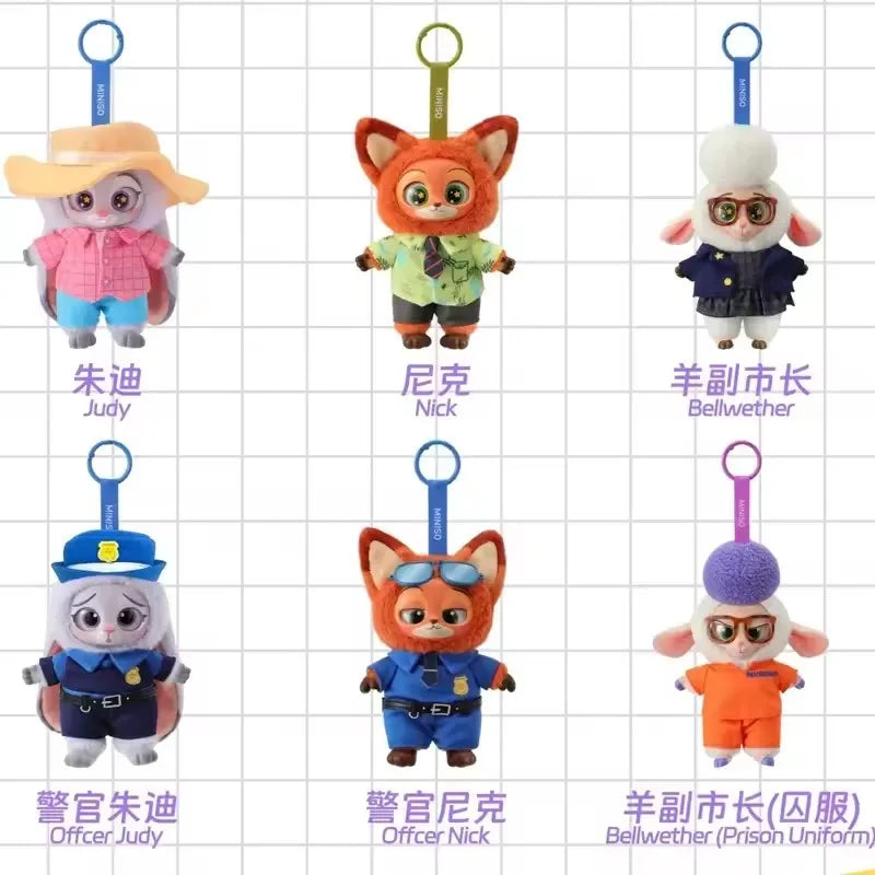 Disney Zootopia Blind Box Nick Judy Vinyl Doll Trendy Surprise Toy Cute Backpack Pendant Children's Birthday Gift