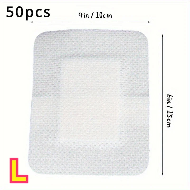 50-Pack Non-Woven Adhesive Dressing Pads – 6×7cm