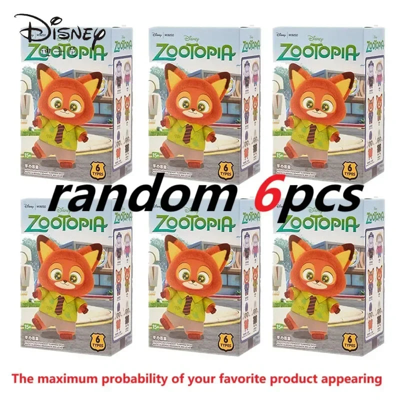 Disney Zootopia Blind Box Nick Judy Vinyl Doll Trendy Surprise Toy Cute Backpack Pendant Children's Birthday Gift