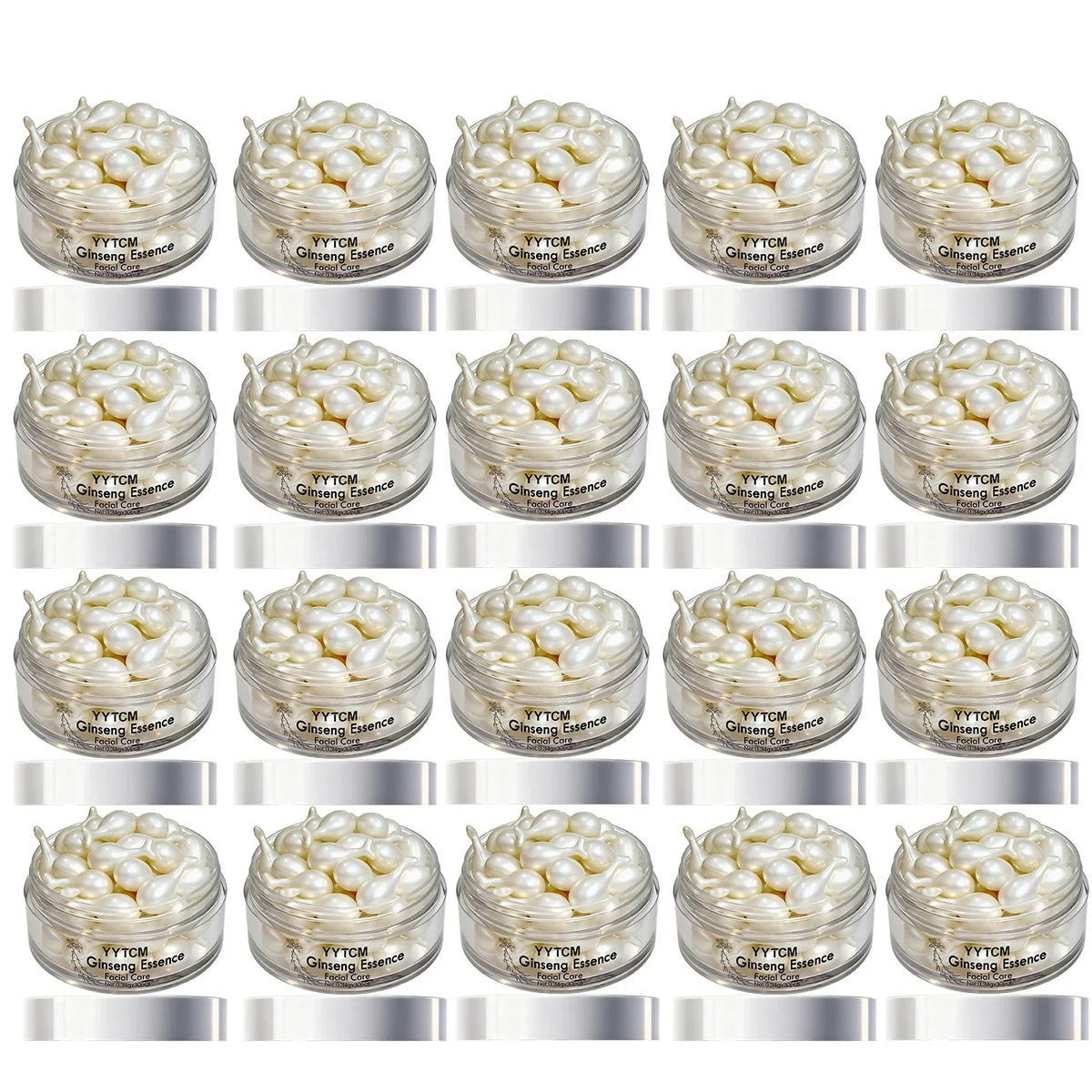 Ginseng Essence Capsules, Moisturizing and Firming Essence Serum, Contains Squalane, Niacinamide, Vitamin E, Retinol, Deep Hydration (0.34Gx30 Capsules)/Bottle-1 Bottle