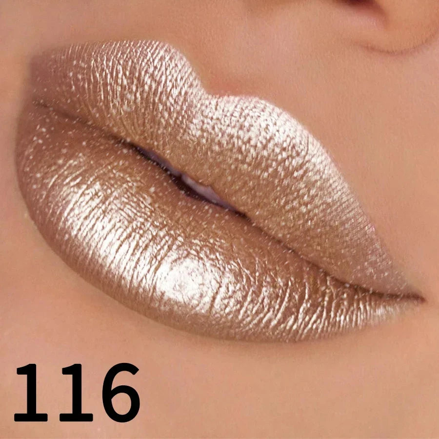 Glitter Lipstick – Sparkling Metallic Lip Color in 19 Shades