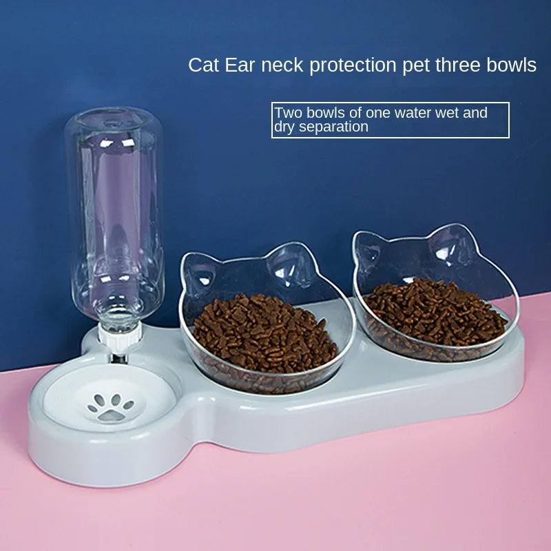 Durable Double Feeder for Food & Water for Cats & Dogs
