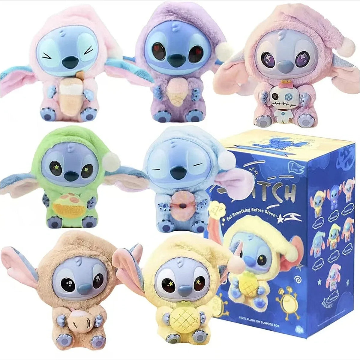 nuevo Stitch Plush Doll Blind Box Eat Before Sleep Series Vinyl Hanging Bag Cute Mystery Toy