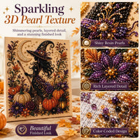 Halloween Diamond Pearl Art Kits for Adults, DIY Pearl Painting Ghost Diamond Spooky Cute 3D Crafts DIY Fall Home Decor Wall Art Handmade Beginner Seasonal Party Gift(Ghost)