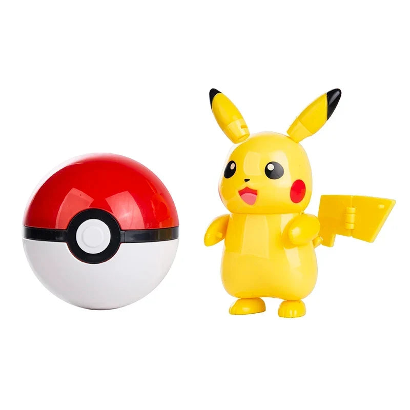 About Pokemon Anime Figure Charizard Pikachu Gyarados Pocket Monster Figure Pokeball Action Deformation Toy Model Children Gift