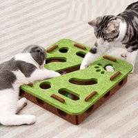 Interactive Cat Puzzle Toy Felt Toy Box with Maze Tunnel Bell Ball Indoor Entertainment Cat Toy
