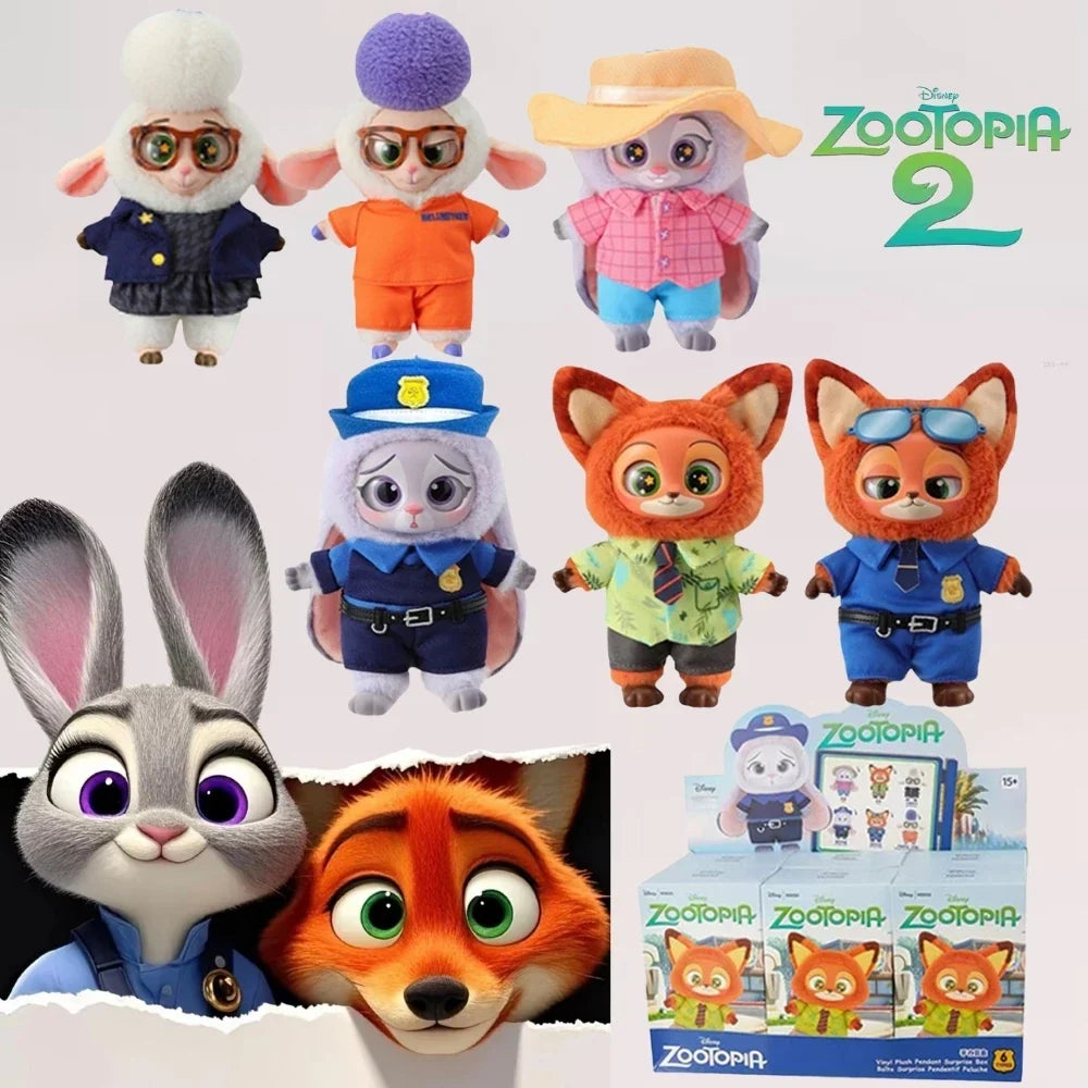 Disney Zootopia Blind Box Nick Judy Vinyl Doll Trendy Surprise Toy Cute Backpack Pendant Children's Birthday Gift
