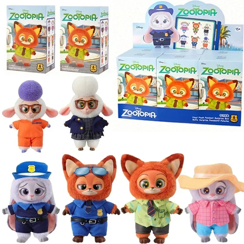 Disney Zootopia Blind Box Nick Judy Vinyl Doll Trendy Surprise Toy Cute Backpack Pendant Children's Birthday Gift