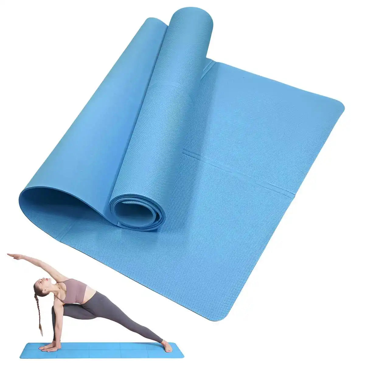 Non-Slip Yoga & Pilates Exercise Mat – 3/4/6mm Thickness