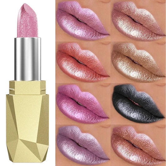 Glitter Lipstick – Sparkling Metallic Lip Color in 19 Shades