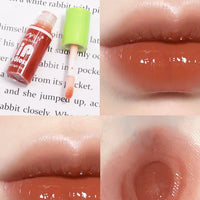 6 Pieces Glass Mirror Lip Gloss Set Hydrating Lightweight Lip Balm Glossy Shimmer Sheer Tint Peach Cherry Pink