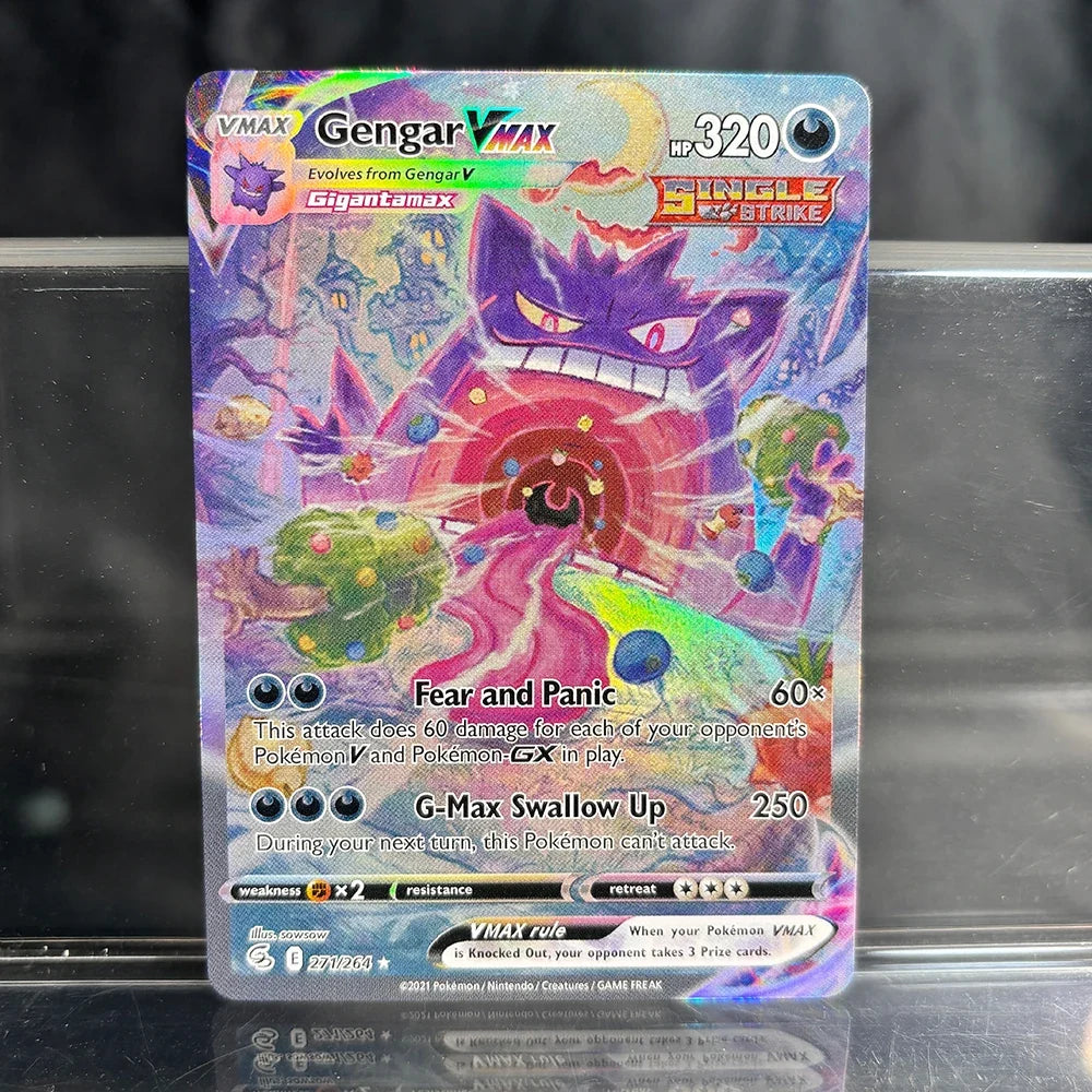 Holographic Game Trading Collection PTCG Proxy Cards Charizard Pikachu Mew EX Singl PKM Foil Cards Gengar VMAX Skyridge (SK)