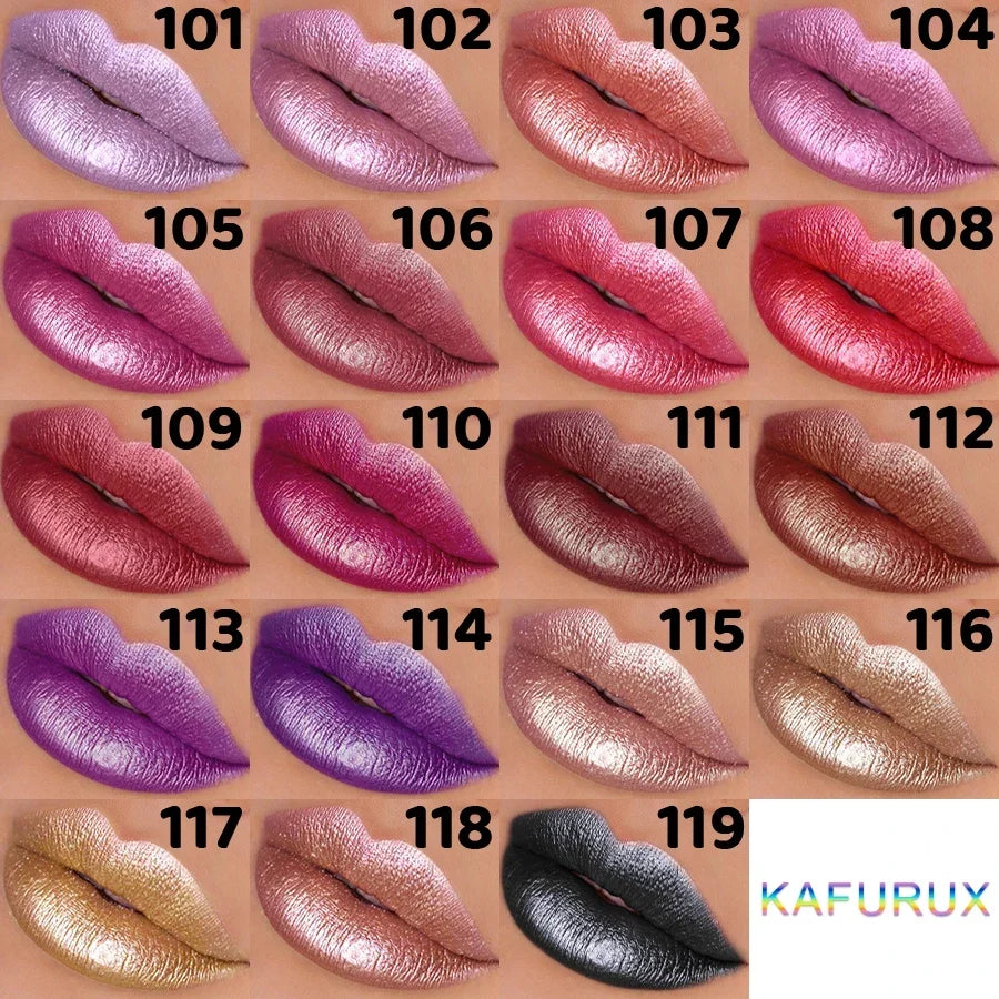 Glitter Lipstick – Sparkling Metallic Lip Color in 19 Shades