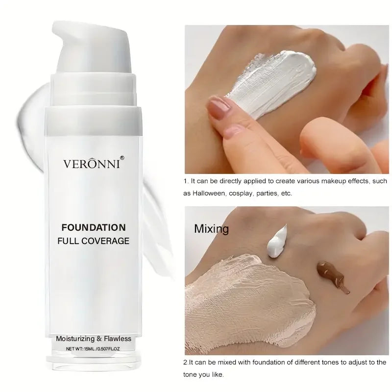 Full-Coverage White Liquid Foundation for Goth & Cosplay Makeup