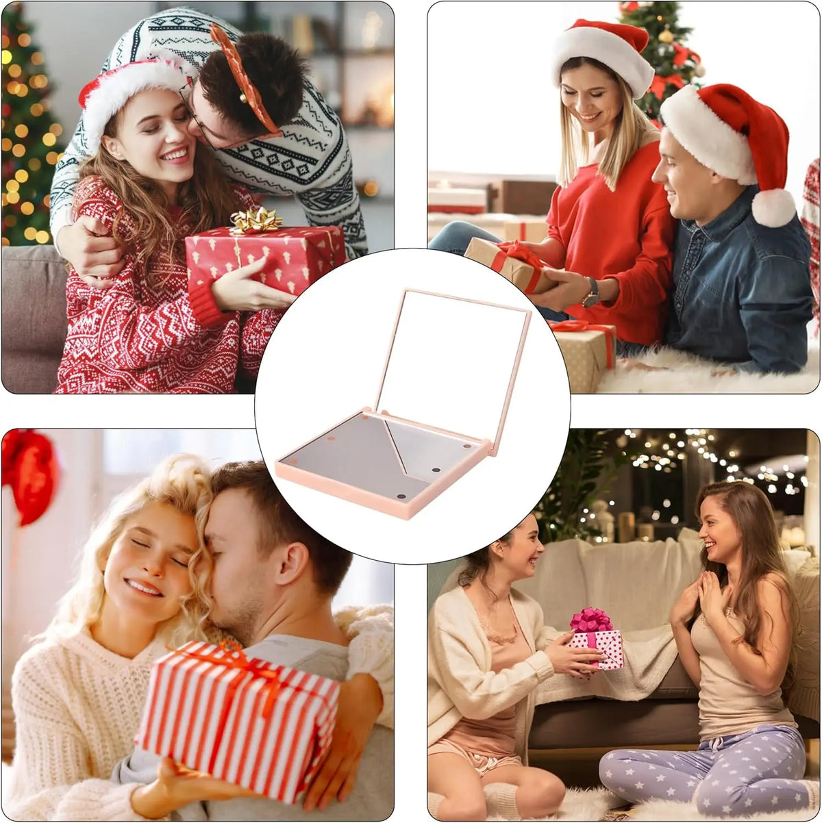 Foldable Compact Makeup Mirror with 6 LED Lights