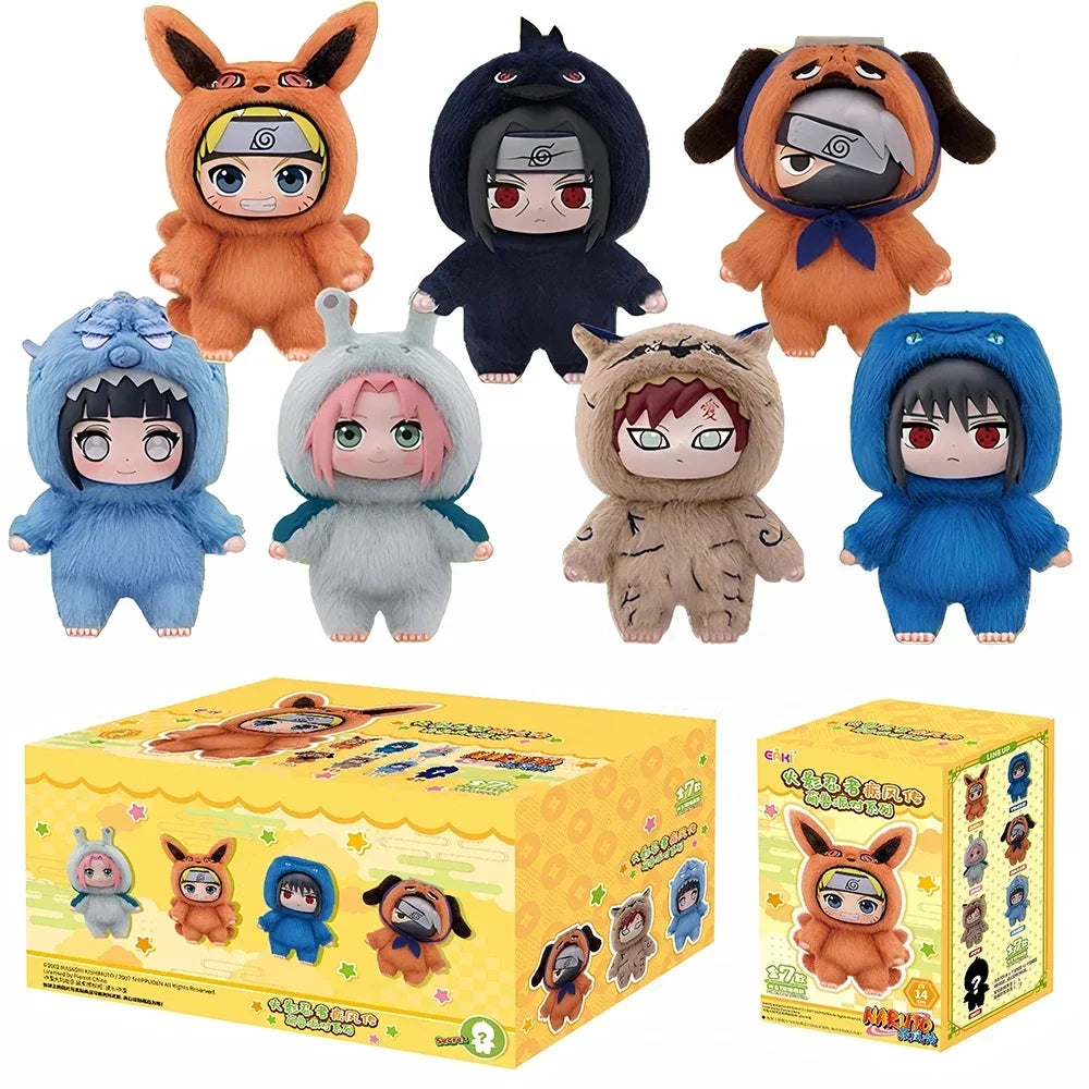 Toptoy Naruto Shippuden Beast Party Series Vinyl Figure Plush-Like Texture Blind Box Chibi Kakashi Sasuke Collectible