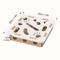 Interactive Cat Puzzle Toy Felt Toy Box with Maze Tunnel Bell Ball Indoor Entertainment Cat Toy