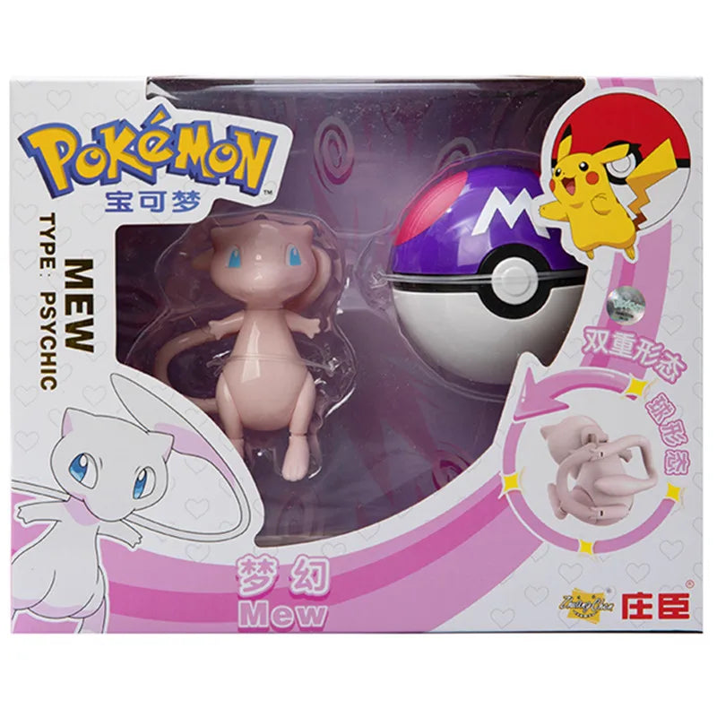 About Pokemon Anime Figure Charizard Pikachu Gyarados Pocket Monster Figure Pokeball Action Deformation Toy Model Children Gift