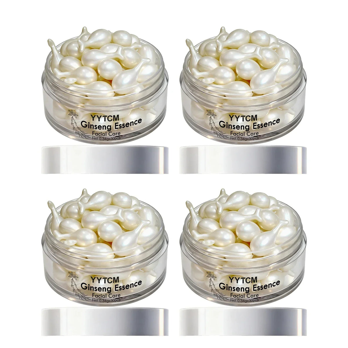 Ginseng Essence Capsules, Moisturizing and Firming Essence Serum, Contains Squalane, Niacinamide, Vitamin E, Retinol, Deep Hydration (0.34Gx30 Capsules)/Bottle-1 Bottle