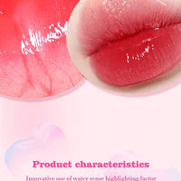 6 Pieces Glass Mirror Lip Gloss Set Hydrating Lightweight Lip Balm Glossy Shimmer Sheer Tint Peach Cherry Pink