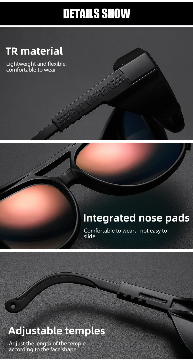 PIT VIPER Men Cycling Glasses MTB Bicycle Eyewear UV400 Road Bike Goggles Windproof Sport Women Sunglasses