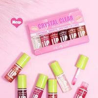 6 Pieces Glass Mirror Lip Gloss Set Hydrating Lightweight Lip Balm Glossy Shimmer Sheer Tint Peach Cherry Pink