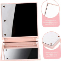Foldable Compact Makeup Mirror with 6 LED Lights