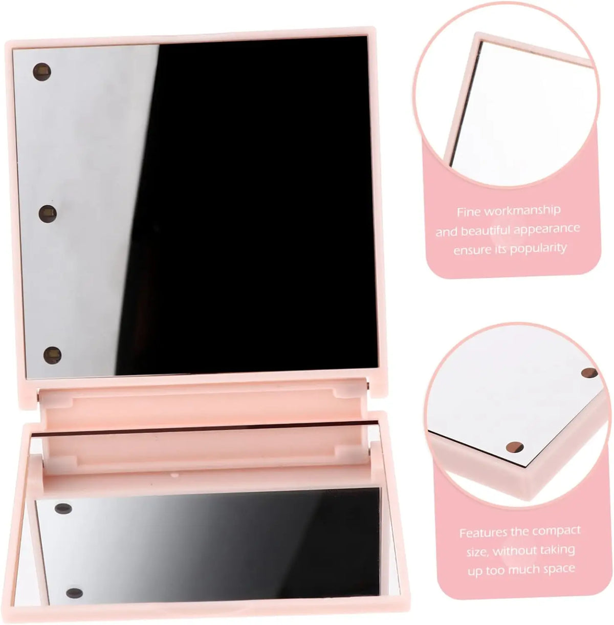 Foldable Compact Makeup Mirror with 6 LED Lights
