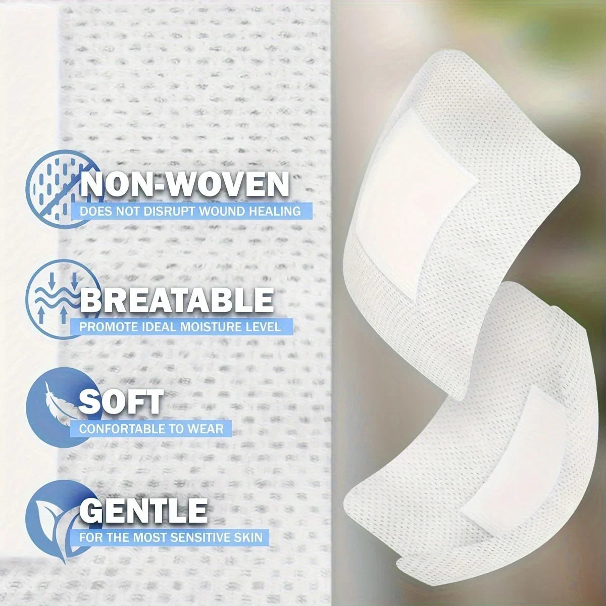 50-Pack Non-Woven Adhesive Dressing Pads – 6×7cm