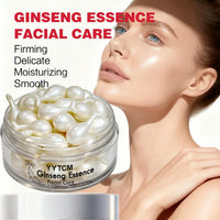 Ginseng Essence Capsules, Moisturizing and Firming Essence Serum, Contains Squalane, Niacinamide, Vitamin E, Retinol, Deep Hydration (0.34Gx30 Capsules)/Bottle-1 Bottle