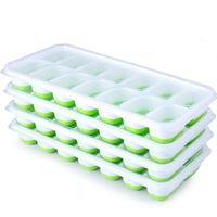 14-Cube Silicone Ice Tray with Lid