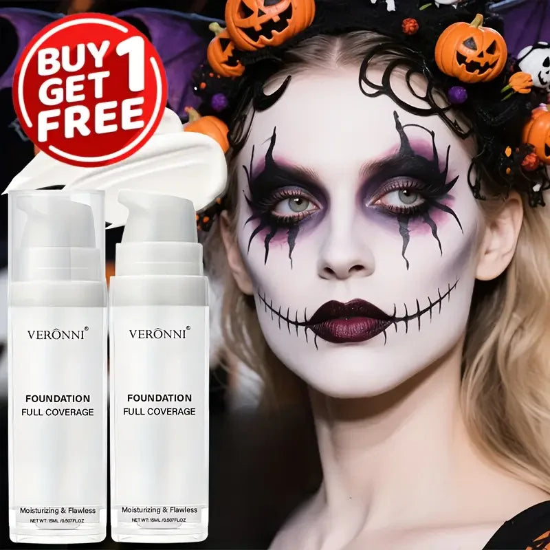 Full-Coverage White Liquid Foundation for Goth & Cosplay Makeup