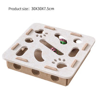 Interactive Cat Puzzle Toy Felt Toy Box with Maze Tunnel Bell Ball Indoor Entertainment Cat Toy