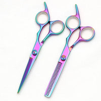 Hairdressing Scissors Japan Stainless Hair Scissors Purple Hair Cutting Scissors Barber Shop Thinning Shears Set Comb C1001